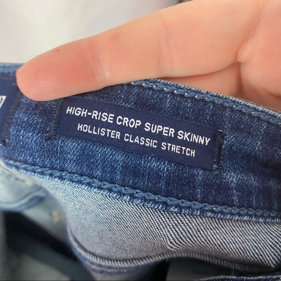 Hollister High Rise Crop Super Skinny Jeans, sz 5 - Picture 3 of 6